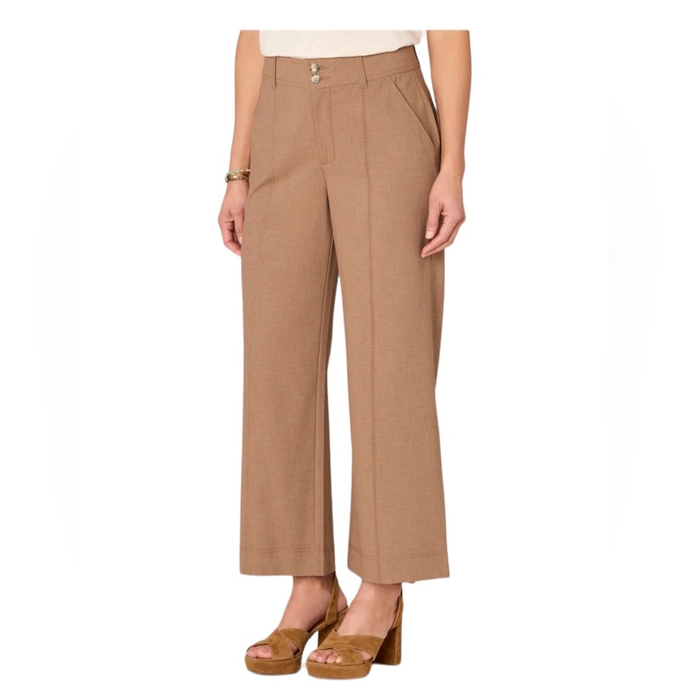 Wit & Wisdom /Democracy Toasted Coconut Double Button Front Seam Wide Leg Pant